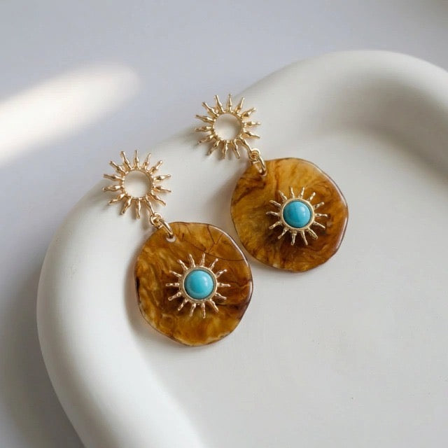 EARRINGS SUNNY RESIN SUN