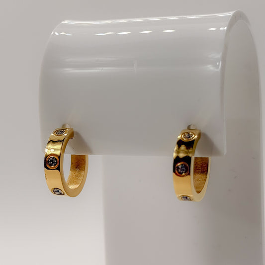 EARRING HOOPS LOVE INSPIRED CUBIC ZIRCONIA