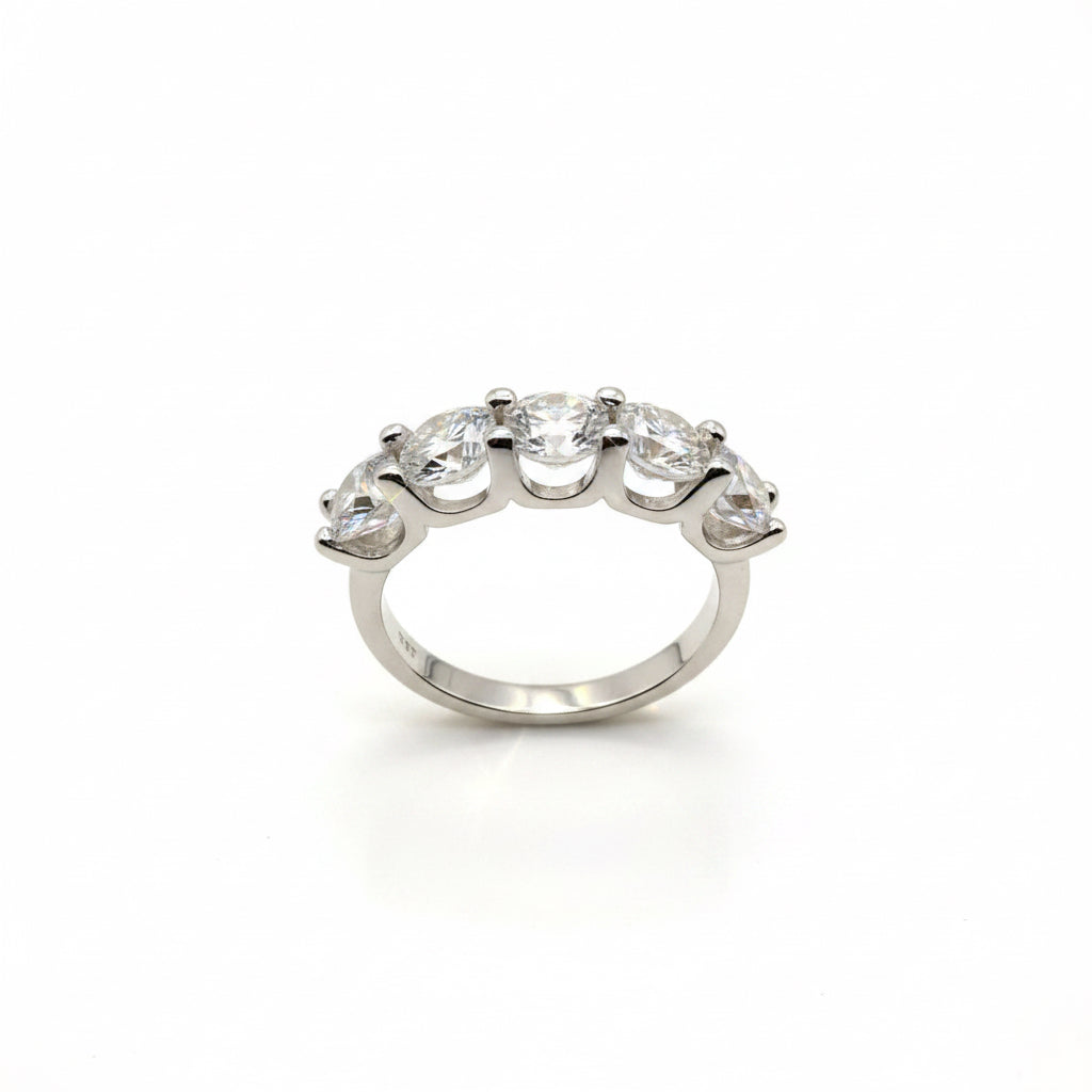 RING 5 ROUND MOISSANITES 2.5CT TOTAL