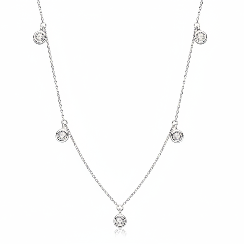 NECKLACE MOISSANITES PENDANTS 4mm