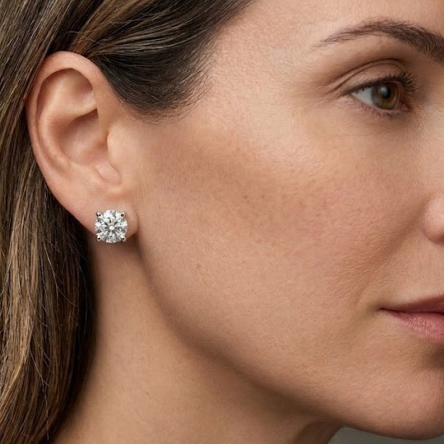 EARRING STUDS 10MM CUBIC ZIRCONIA