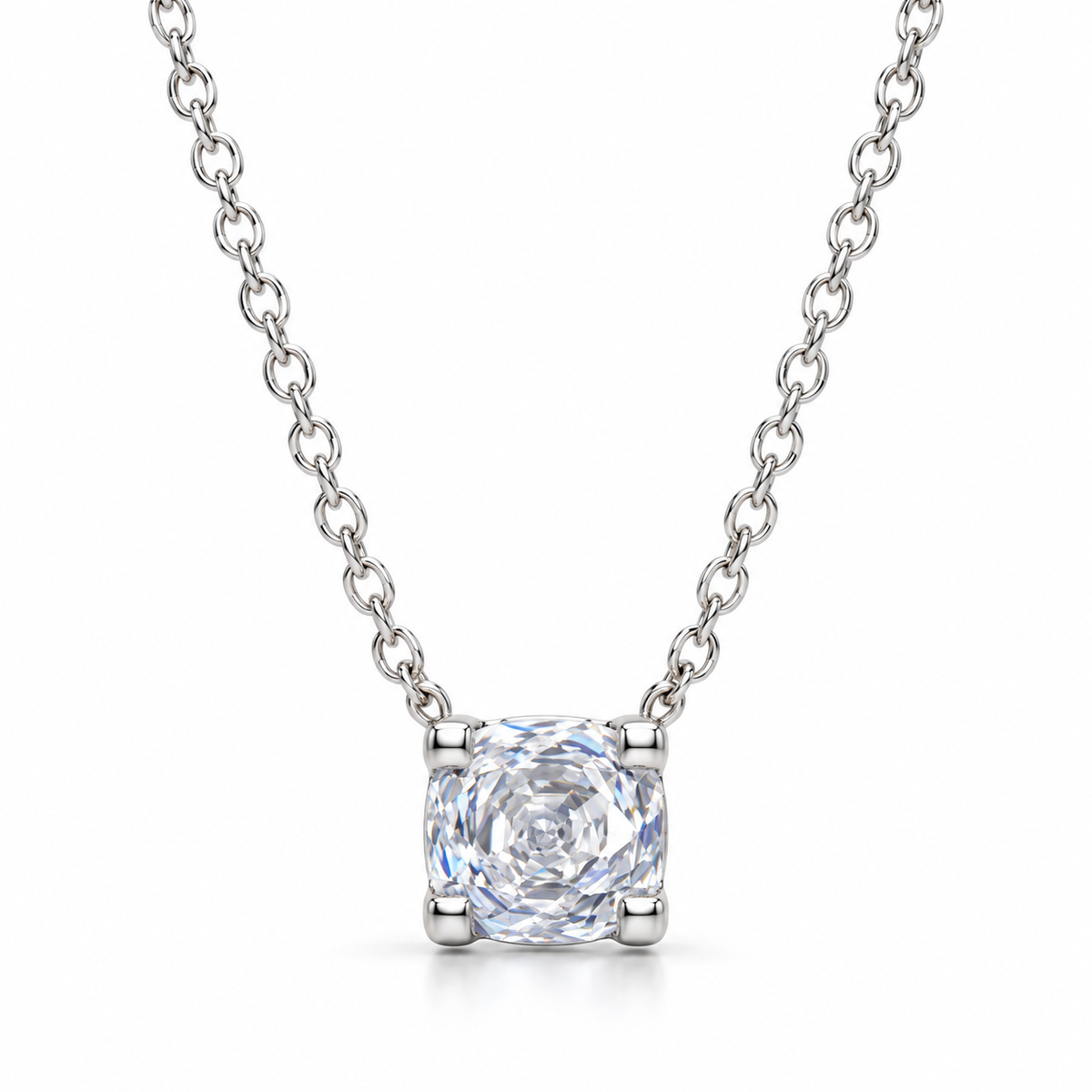 NECKLACE SOLITAIRE ROSE CUT CUBIC ZIRCON