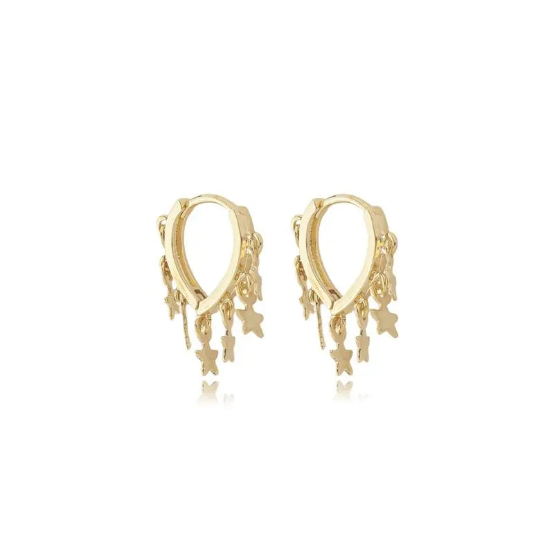 EARRING HOOPS DANGLING STARS
