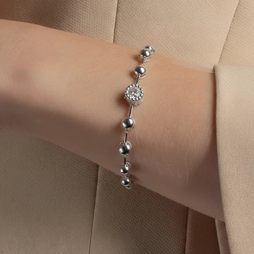 BRACELET HALF SPHERE + CENTRAL CRYSTAL