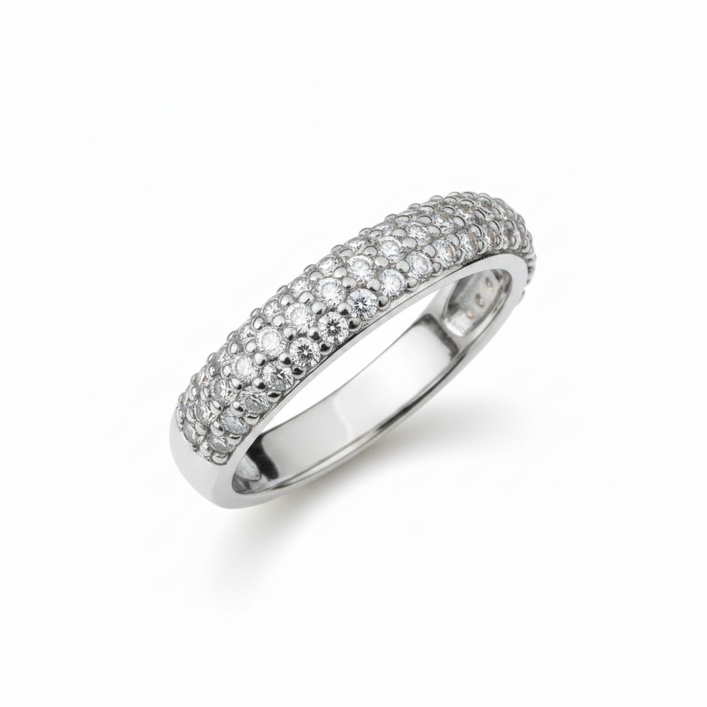 RING BAND PAVE CUBIC ZIRCONIA