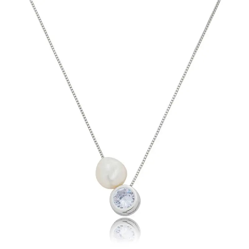 NECKLACE CUBIC ZIRCONIA + EUATIC PEARL