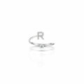 RING INITIAL SILVER 925 CRYSTALS ADJUSTABLE