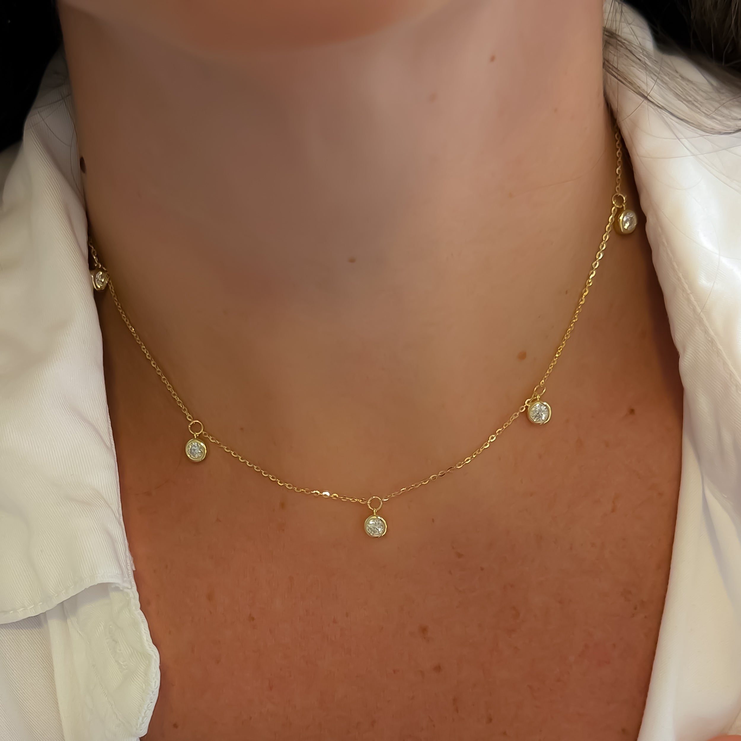 NECKLACE MOISSANITES PENDANTS 4mm