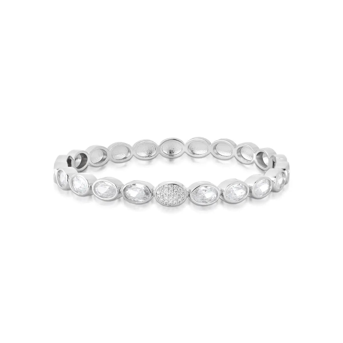 BRACELET BANGLE OVAL CUBIC ZIRCONIA DELUXE