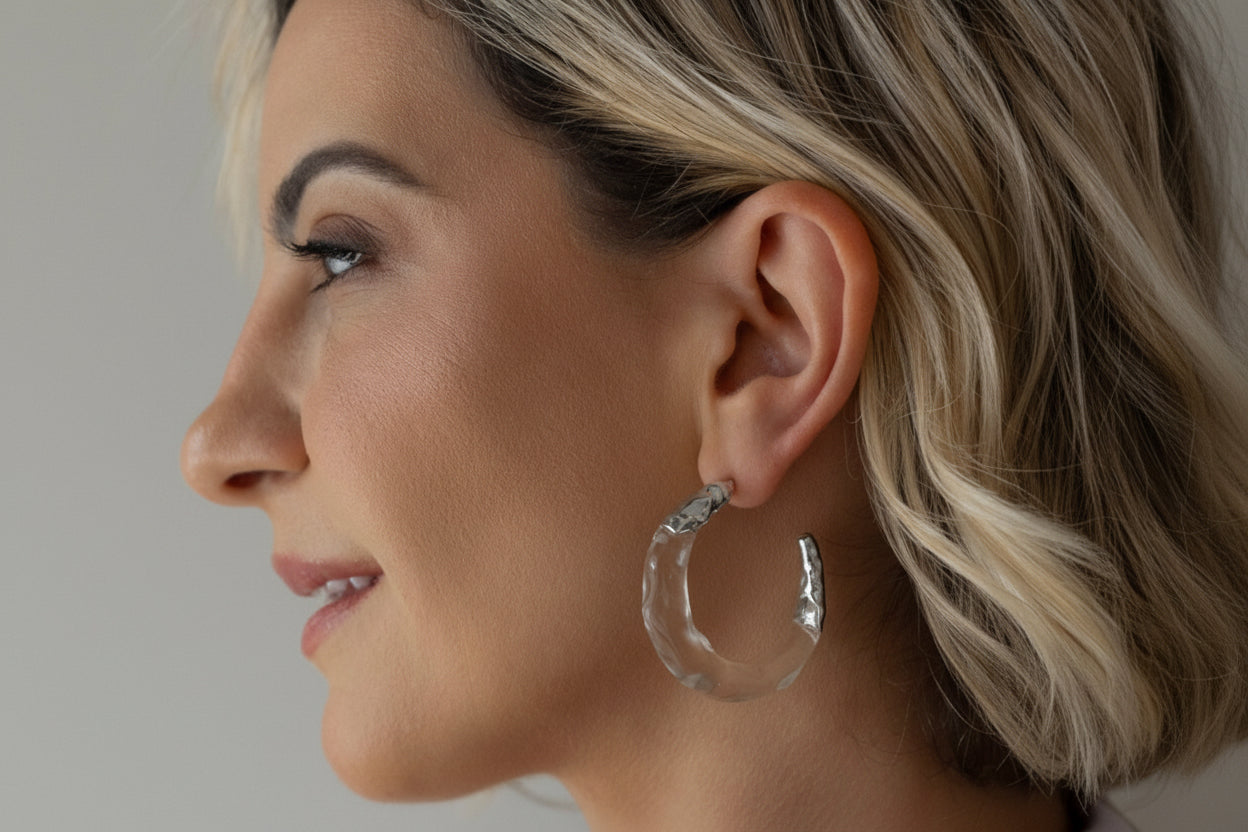 EARRING HOOPS MAXI CLEAR RESIN