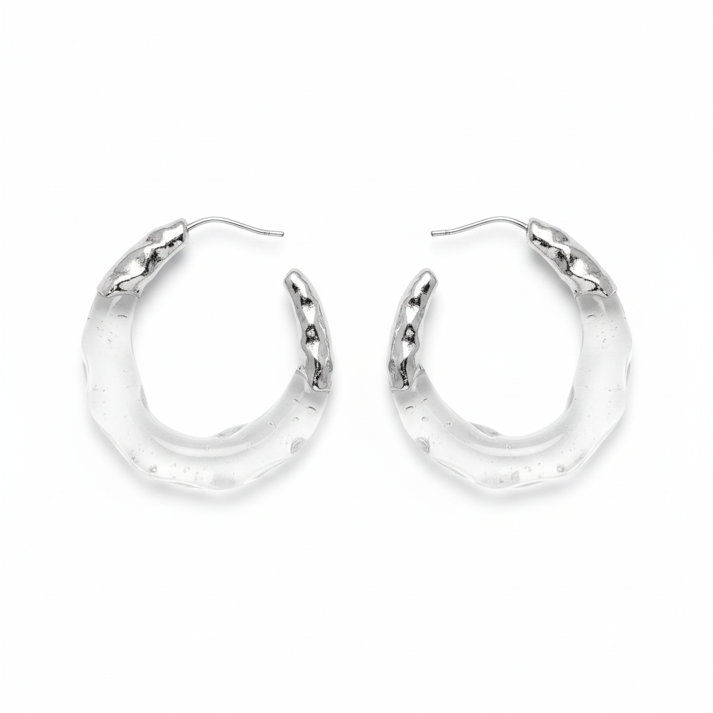 EARRING HOOPS MAXI CLEAR RESIN