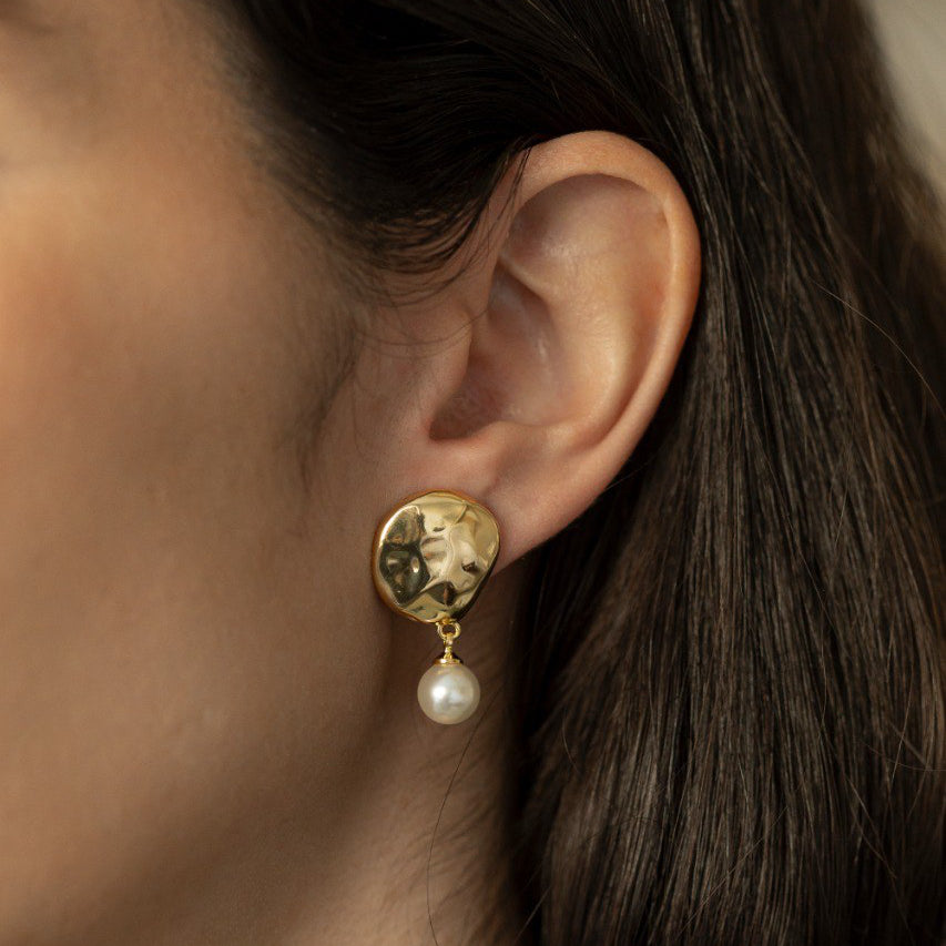 EARRINGS ORGANIC WITH PEARL