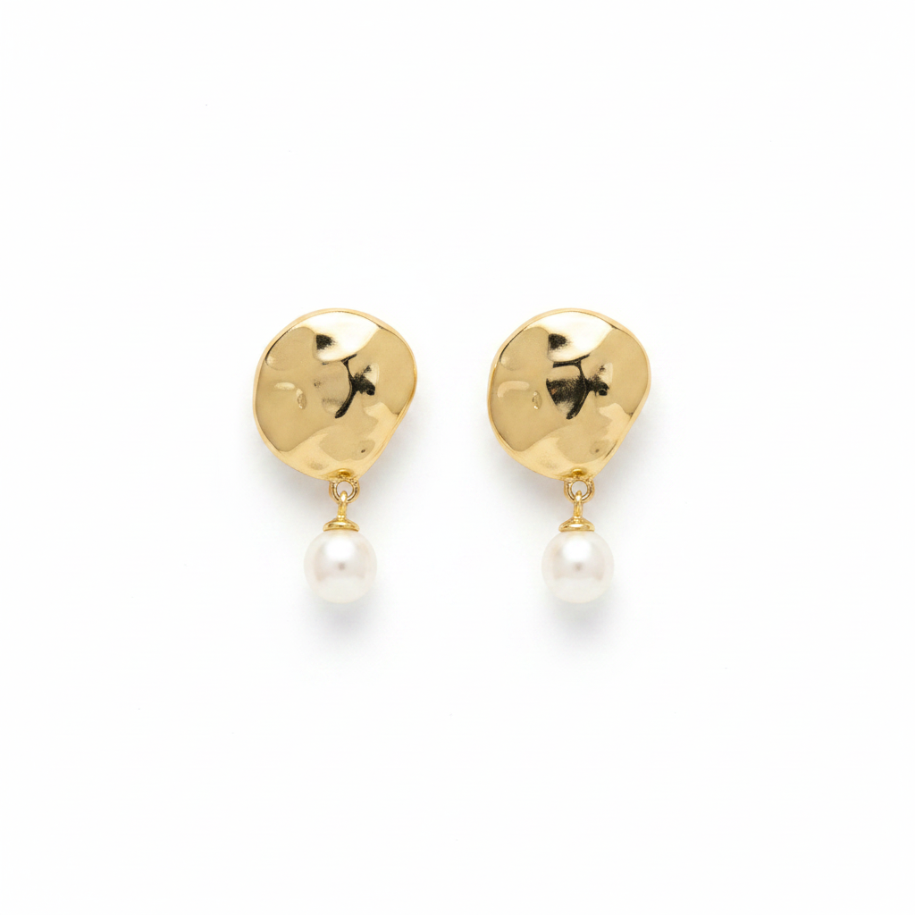 EARRINGS ORGANIC WITH PEARL