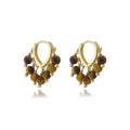 EARRING HOOPS BROWN SPHERES