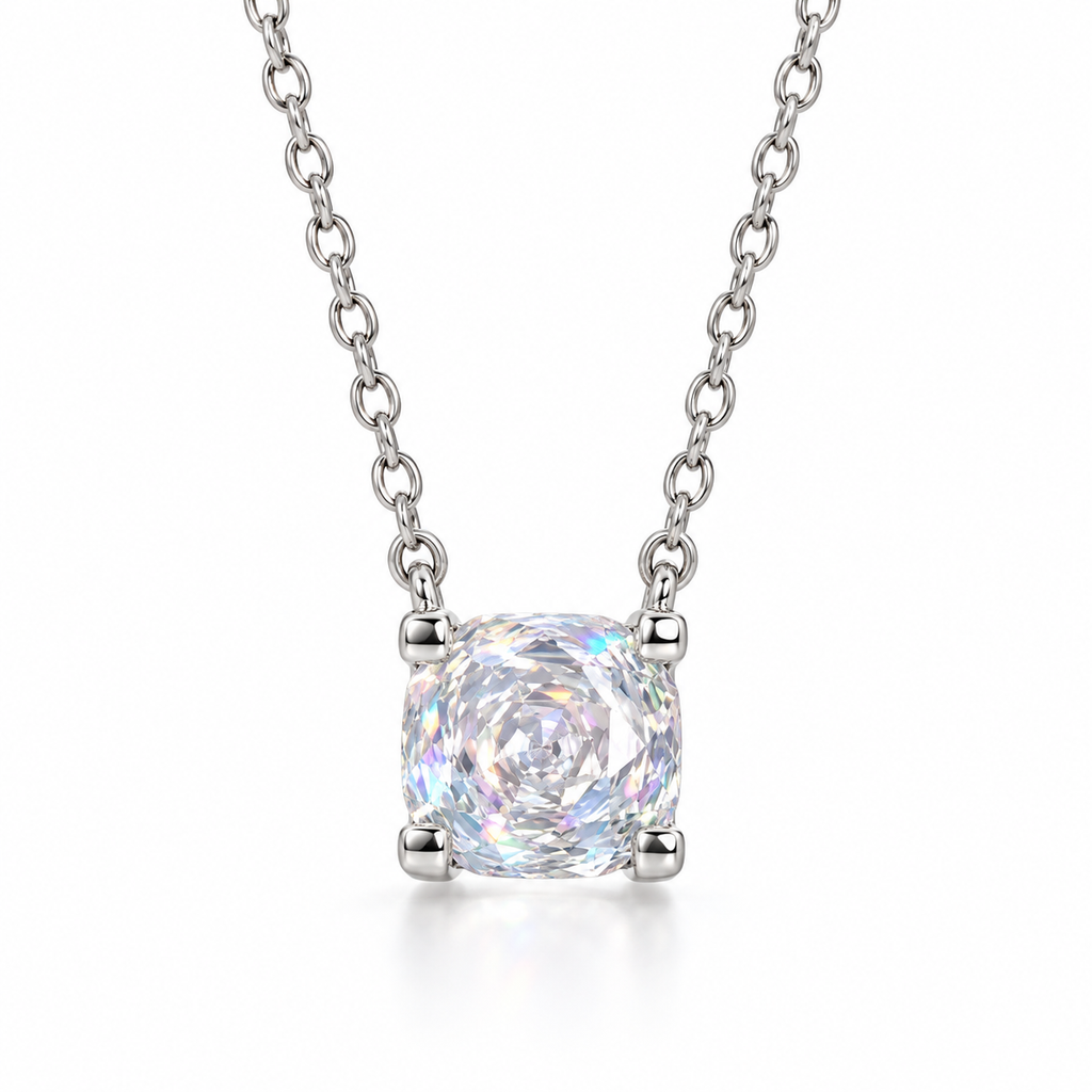 NECKLACE SOLITAIRE ROSE CUT CUBIC ZIRCON