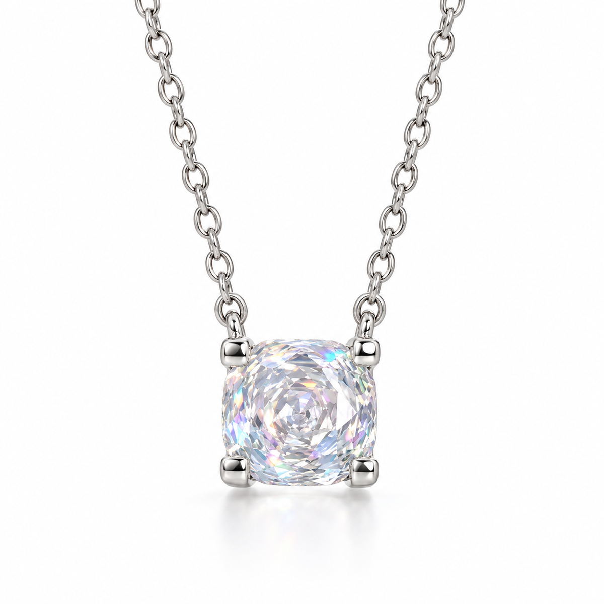 NECKLACE SOLITAIRE ROSE CUT CUBIC ZIRCON