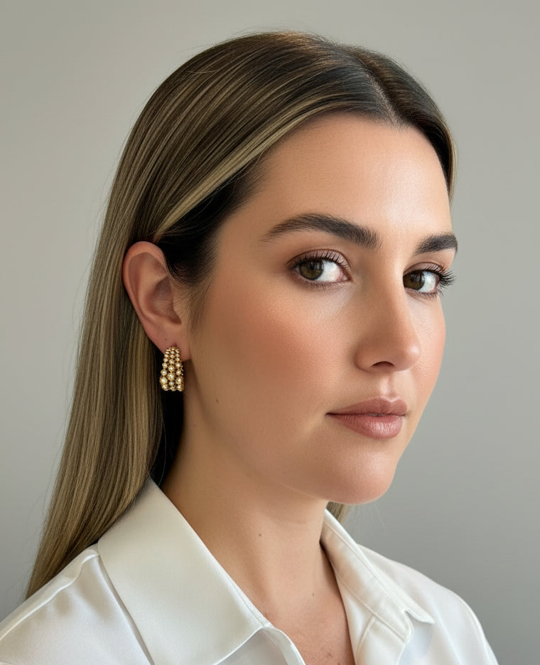 EARRING HOOPS SPHERE LINES