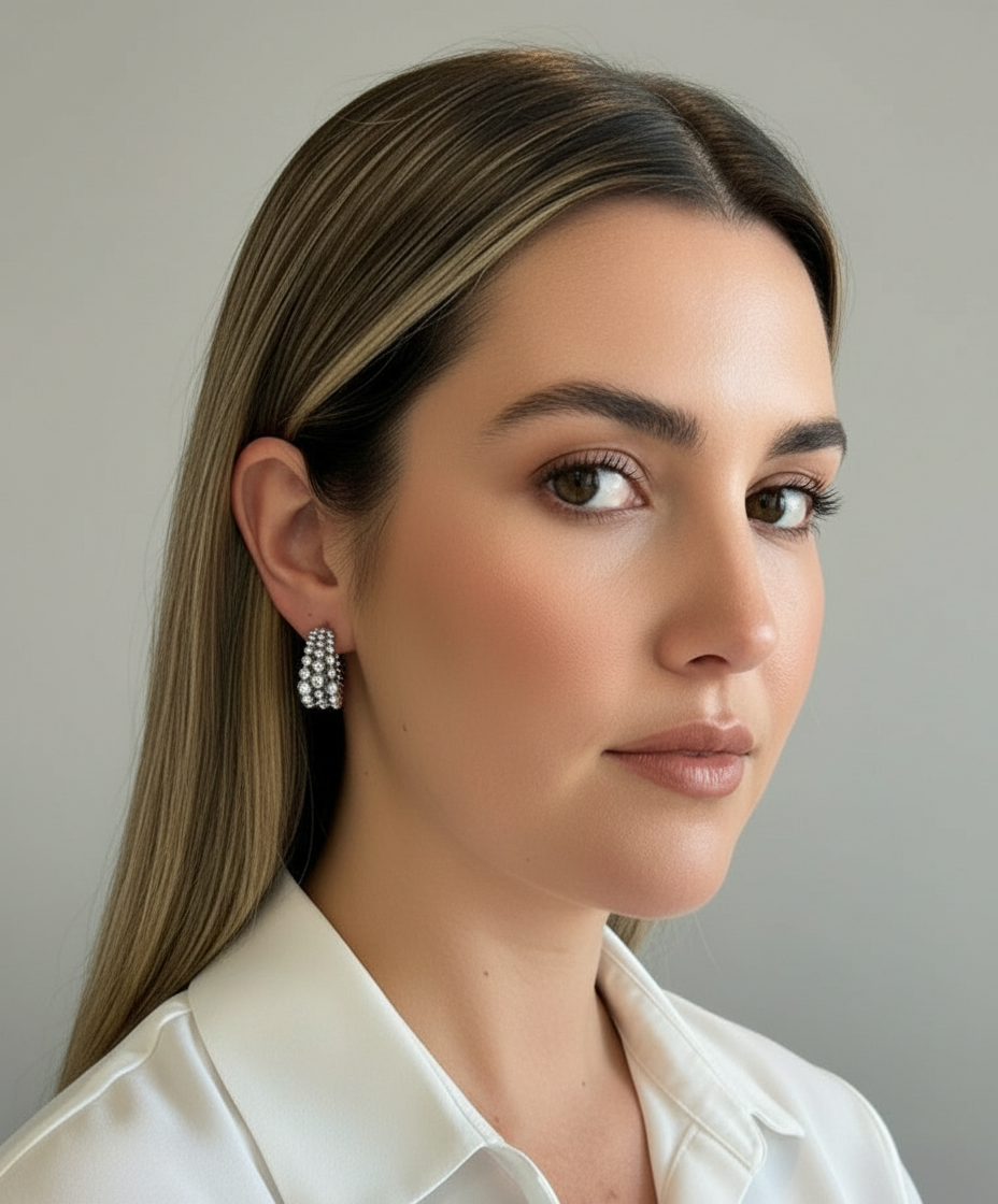 EARRING HOOPS SPHERE LINES