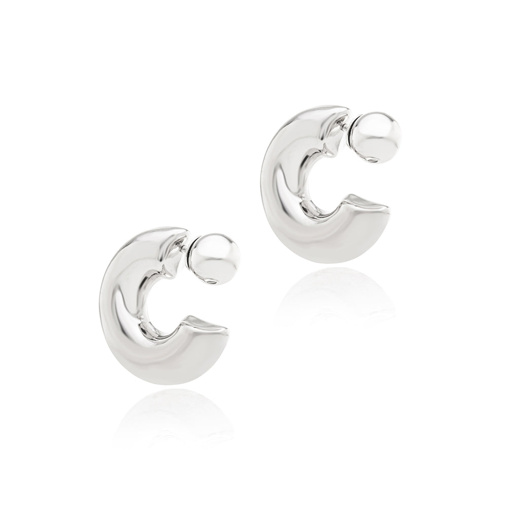 EARRING HOOPS BULKY WITH SPHERE