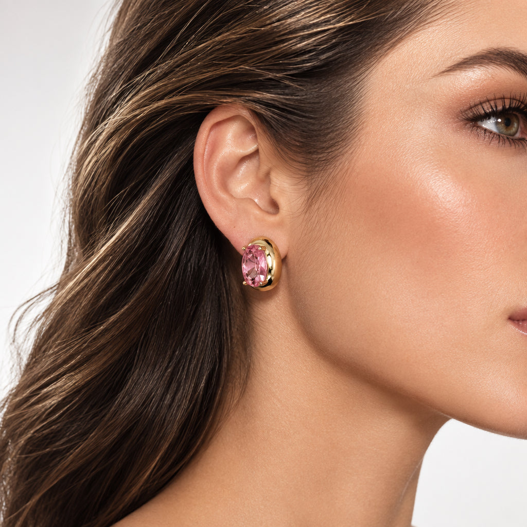 EARRINGS LUXURY OVAL FUSION CRYSTAL