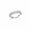 RING BAND WITH DOUBLE LINE CUBIC ZIRCONIA SILVER 925