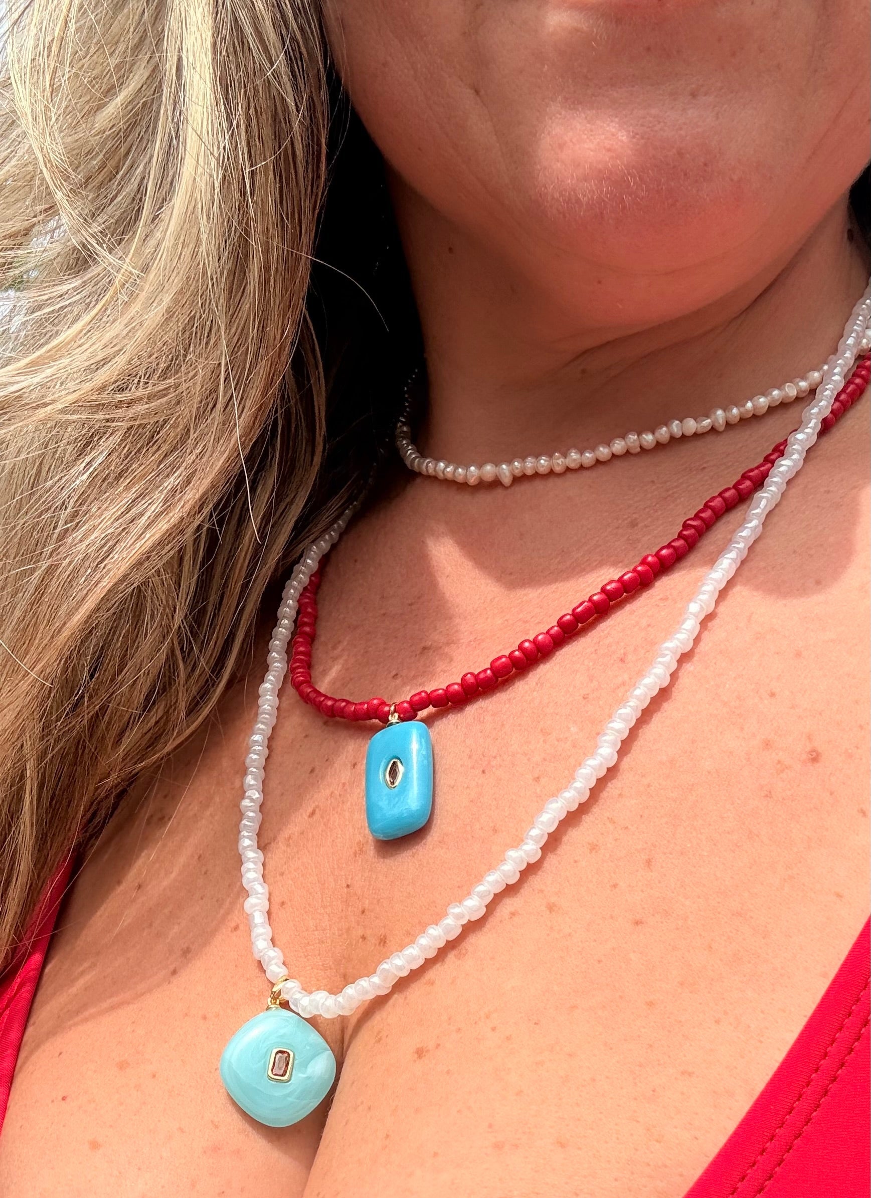NECKLACE SUMMER FUN PENDANT COLOR BEADS