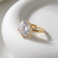RING SOLITAIRE ADJUSTABLE PREMIUM CUBIC ZIRCONIA