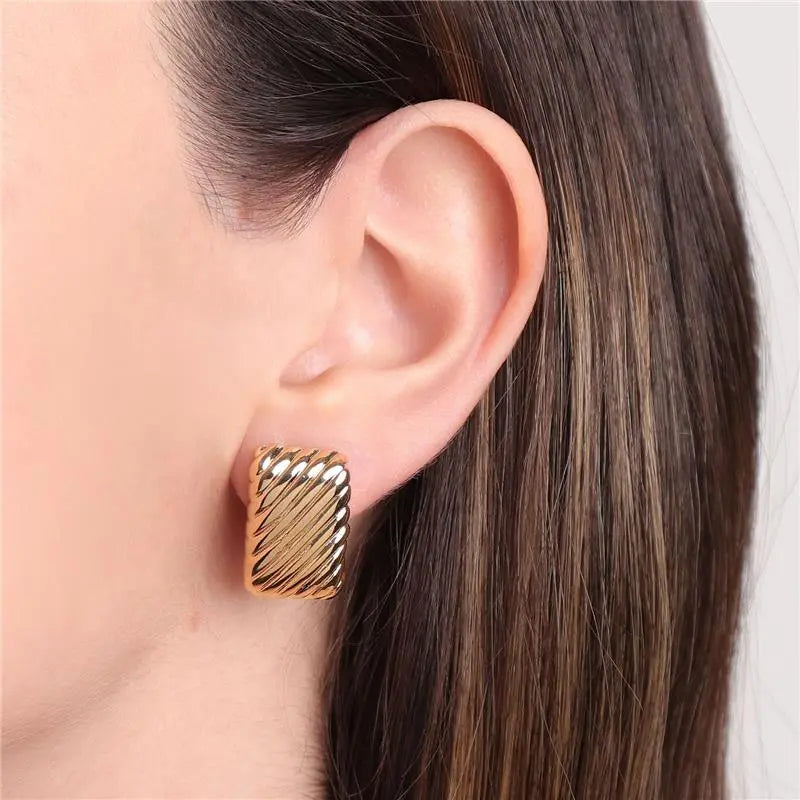 EARRINGS RECTANGLE TEXTURE