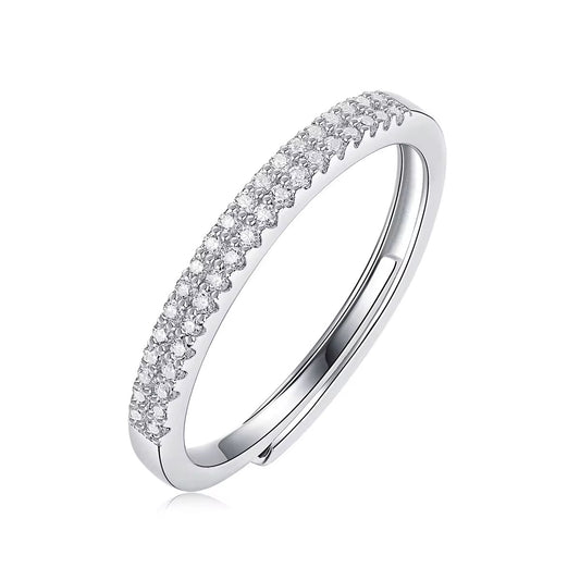 RING BAND MOISSANITES ADJUSTABLE SILVER925
