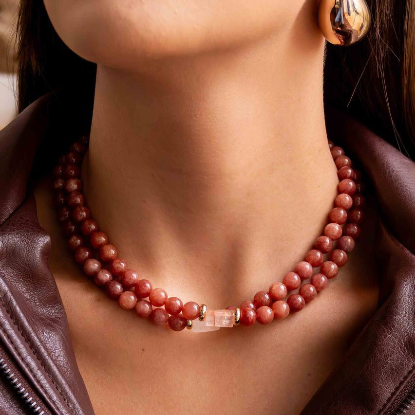 NECKLACE BEADS NATURAL GEMS