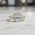 RING OVAL CENTER MOISSANITE 3CT ADJUSTABLE