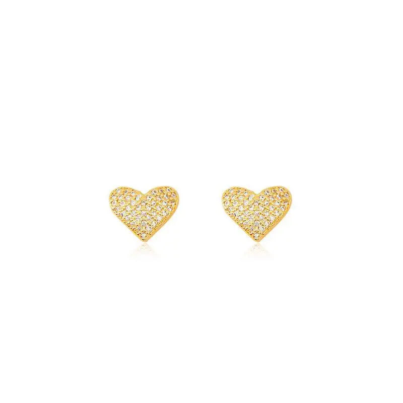 EARRINGS PAVE CUBIC ZIRCONIA HEART