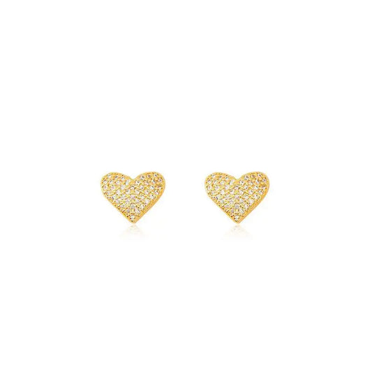 EARRINGS PAVE CUBIC ZIRCONIA HEART