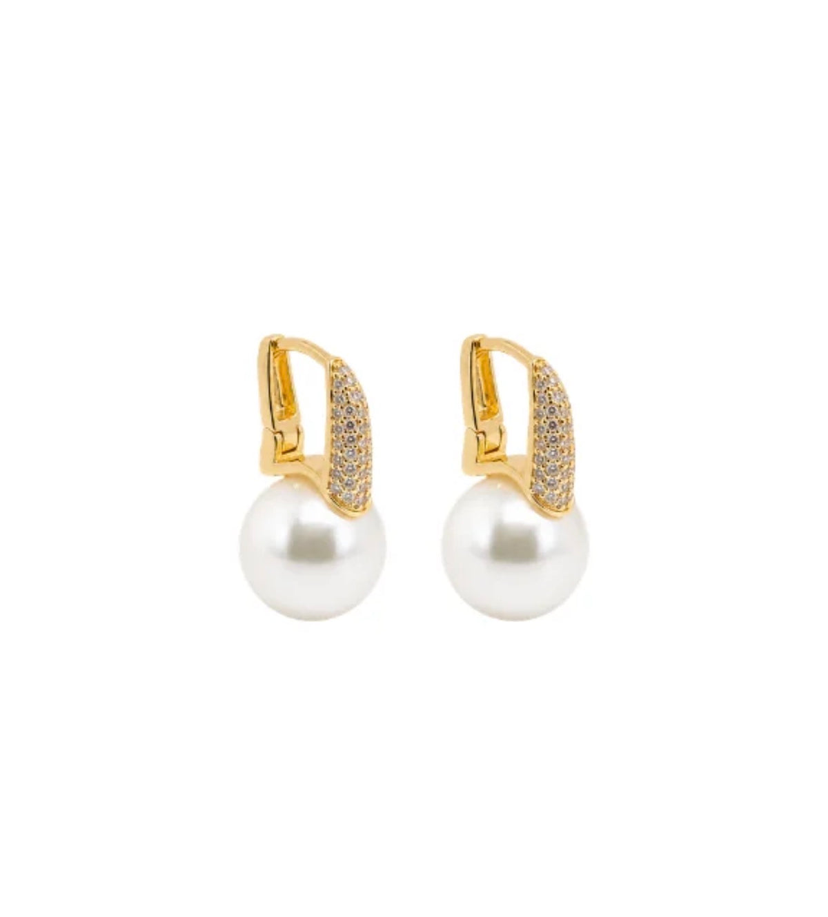EARRING HOOPS CLICK SOLITAIRE PEARL