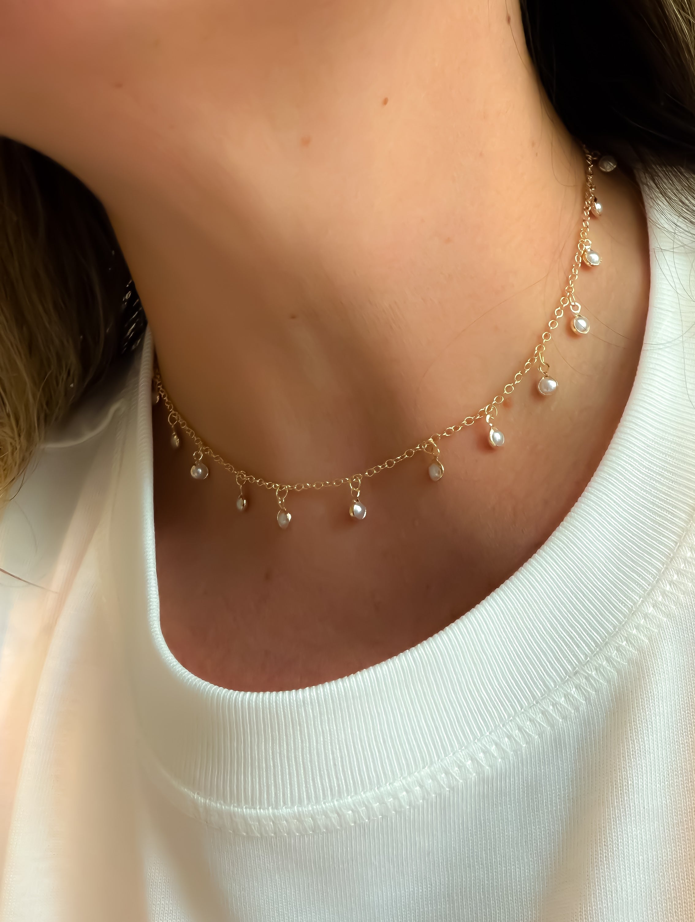 NECKLACE CHOKER PEARLS PENDANTS