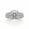 RING SOLITAIRE MOISSANITE 2CT PAVE BAND