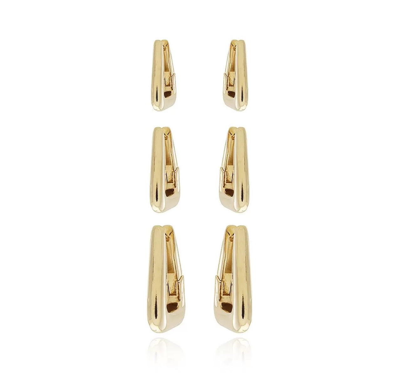 TRIO EARRING HOOPS TRIANGLE