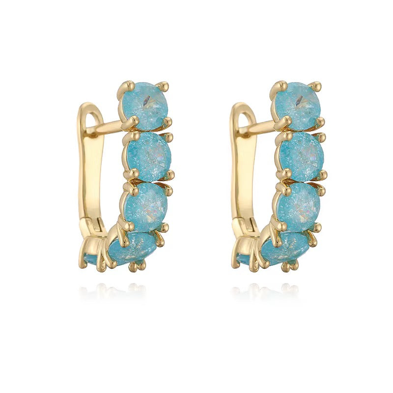 EARRING HOOPS CANDY GLITTERY CUBIC ZIRCON