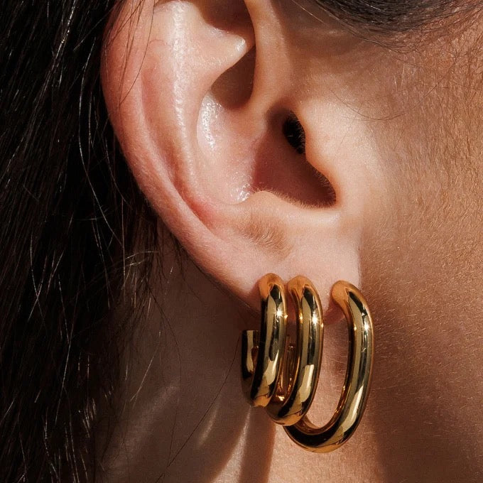 EARRING HOOPS TUBES TRIO