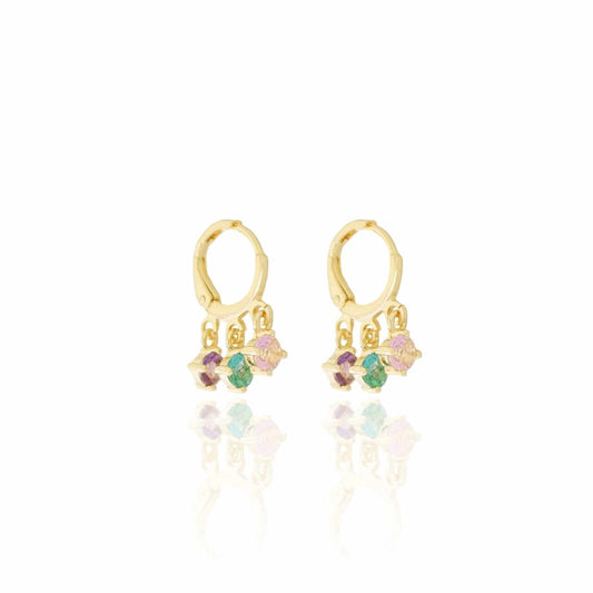 EARRING HOOP COLOR CRYSTALS