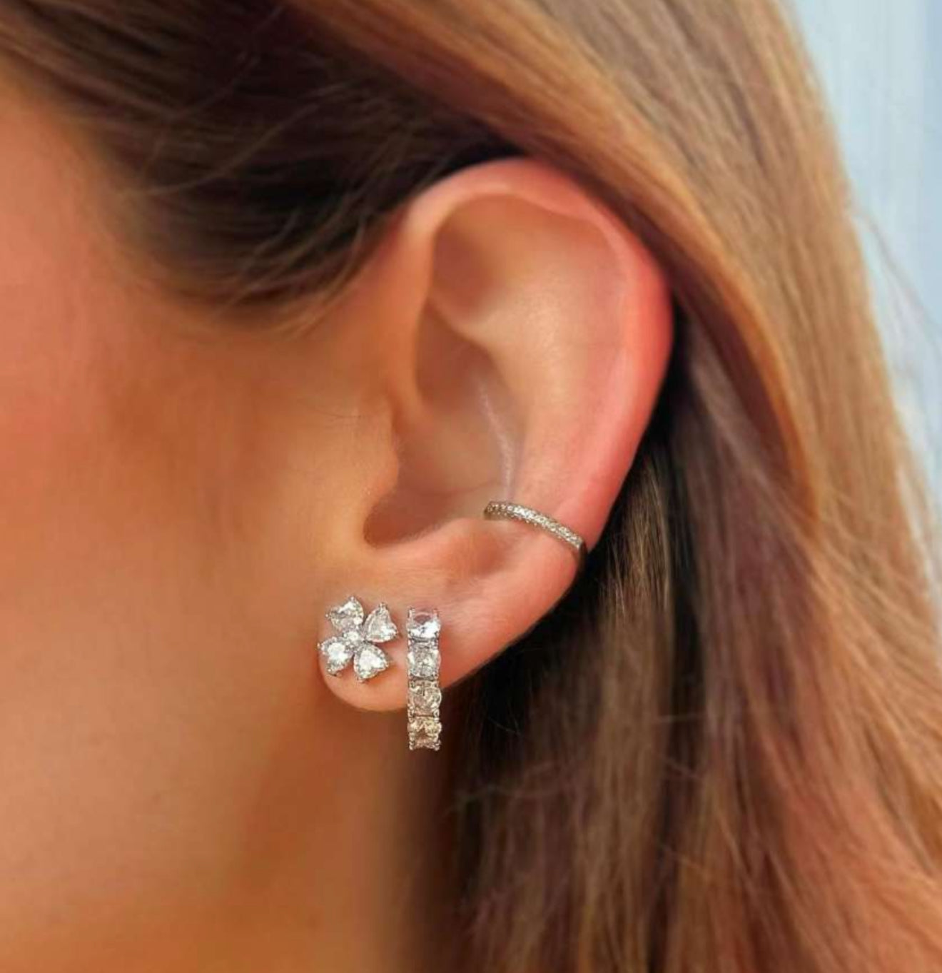 EARRING HOOPS PERFECT CRYSTALS