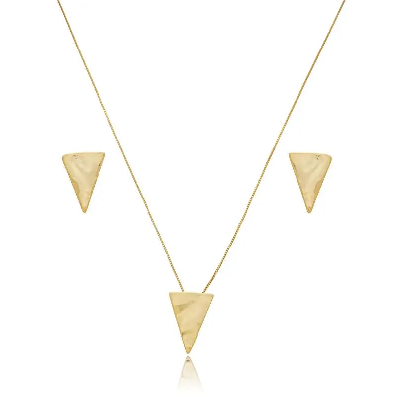 EARRINGS + NECKLACE SET MODERN TRIANGLE
