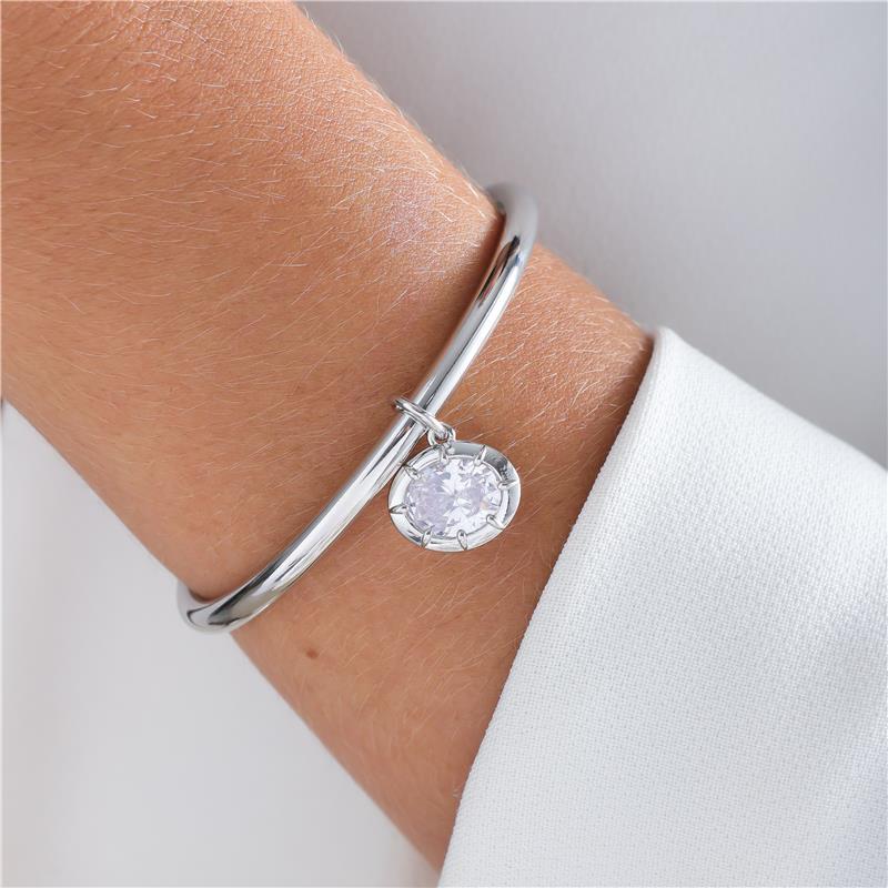 BRACELET THICK WIRE WITH OVAL ZIRCON