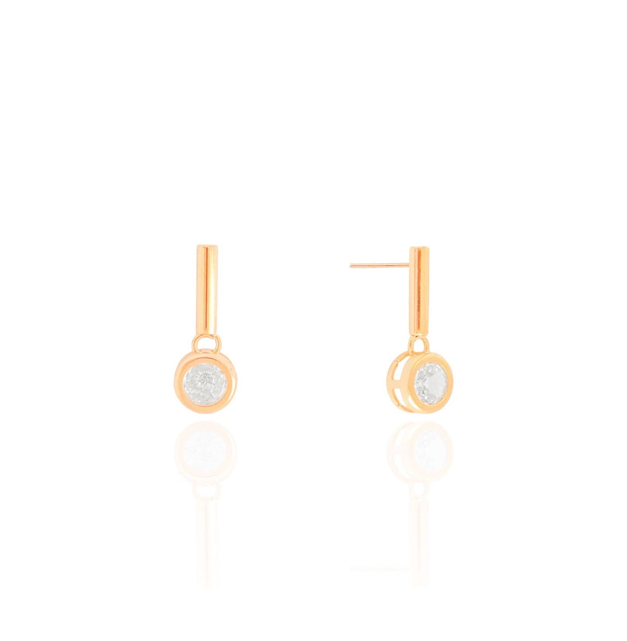 EARRINGS VERTICAL BAR WITH CUBIC ZIRCON