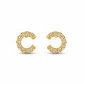 EARRINGS C SHAPE STUDDED CUBIC ZIRCONIA