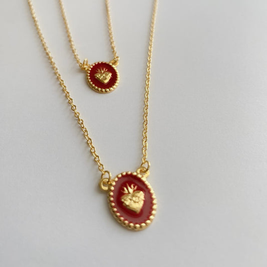 NECKLACE SCAPULAR RED SACRED HEART OF JESUS