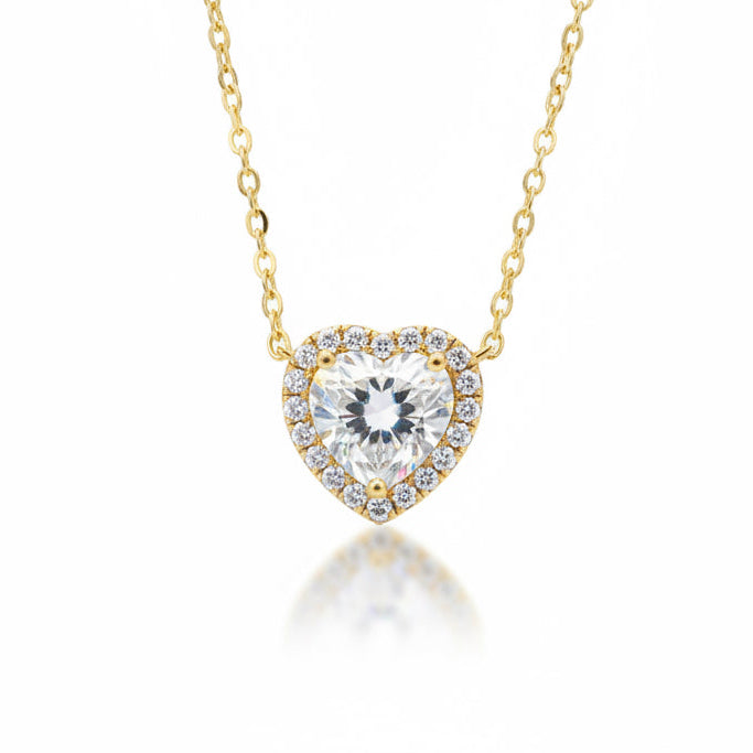 NECKLACE ROMANTIC HEART CUBIC ZIRCONIA