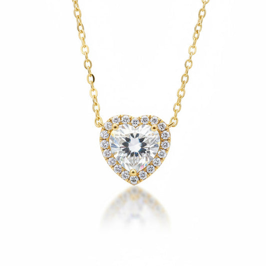 NECKLACE ROMANTIC HEART CUBIC ZIRCONIA