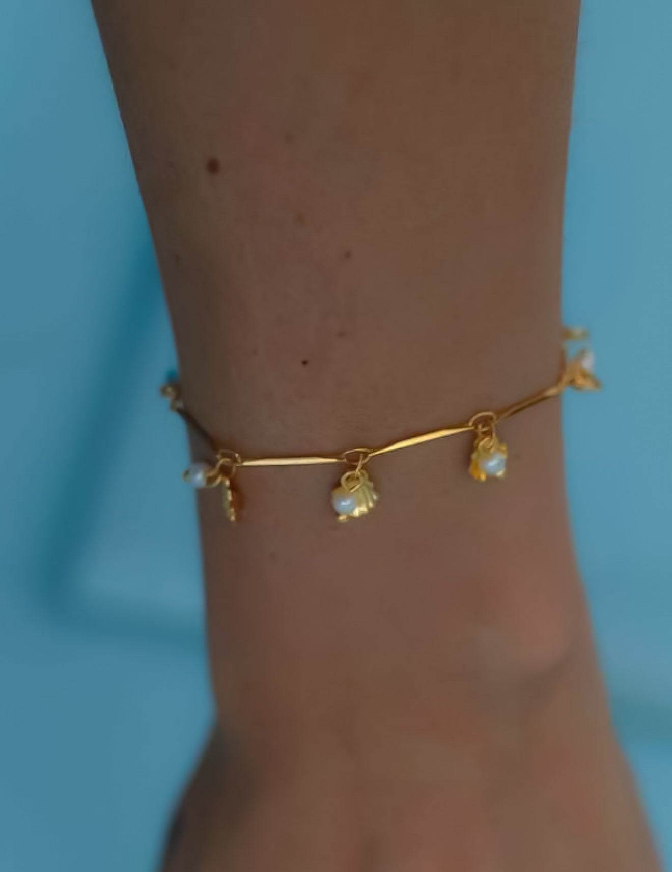 BRACELET MINI SHELLS WITH PEARLS