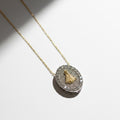 NECKLACE DUO PLATED MEDAL PAVE OUR LADY APARECIDA